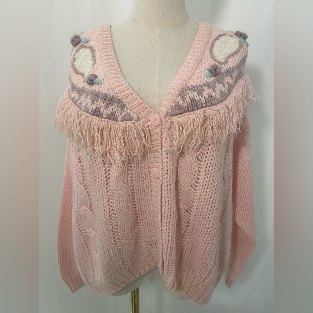 VINTAGE 80s SARIT Hand Knit Cardigan
